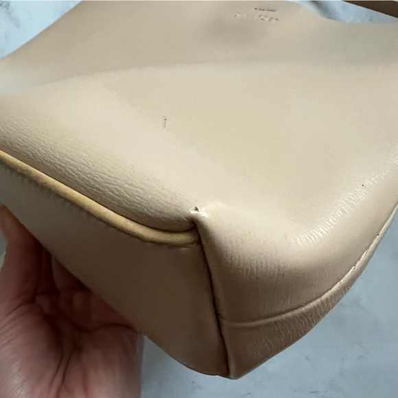 Oat & Fort Cream Snap Button Shoulder Bag Faux Leather - Picture 4 of 12